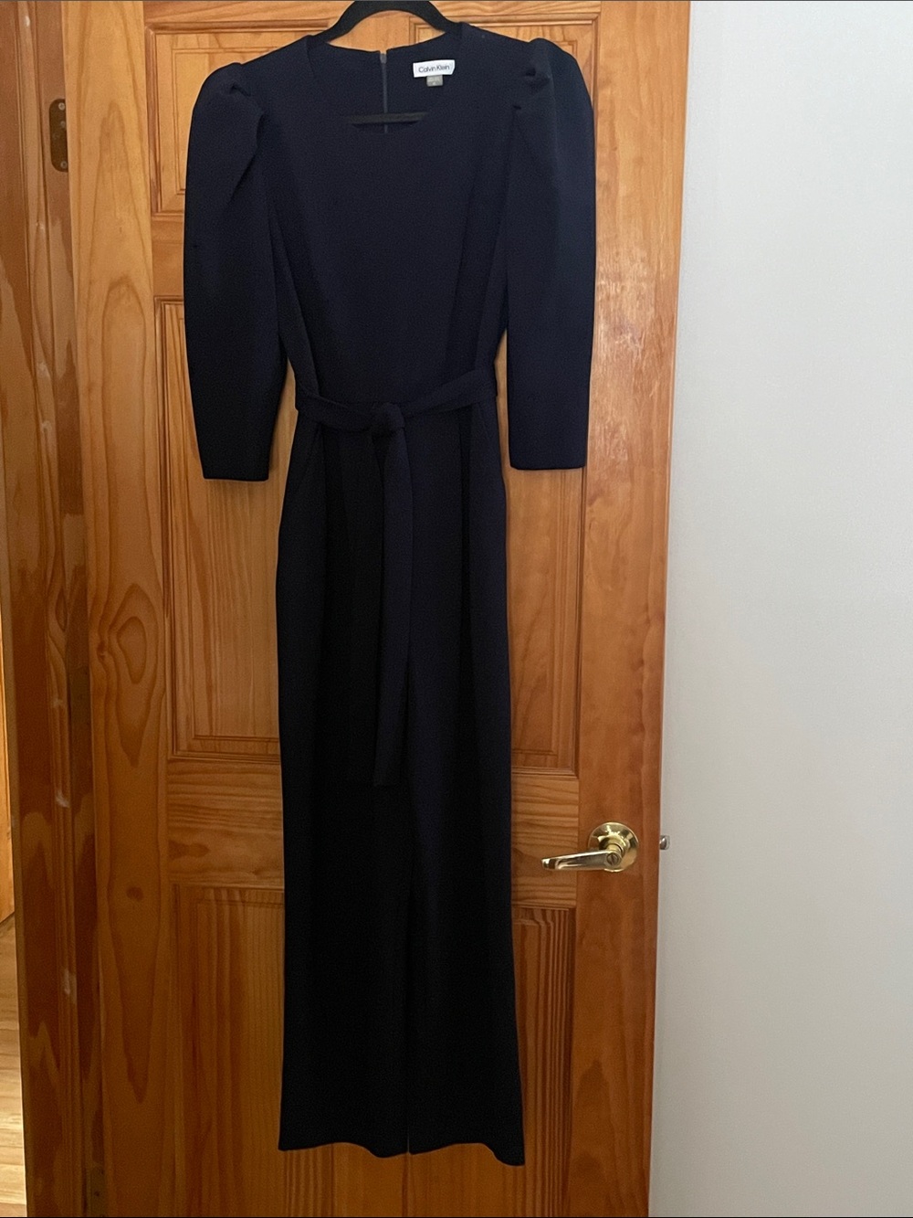 Calvin Klein navy blue 3/4-Sleeve Jumpsuit with belt